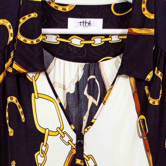 Tibi Silk Mini with Chain and Horseshoe Pattern - Picture 3 of 9